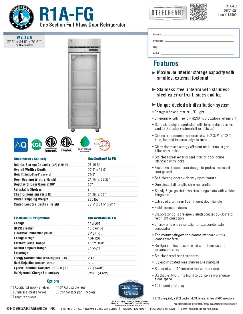 hoshizaki-r1a-fg-refrigerator-reach-in-one-section-self-contained-hinged-gl-26072673tkla.pdf