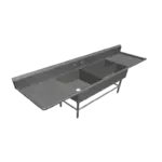 John Boos 3PBPS3224-2D24, Sink, (3) Three Compartment